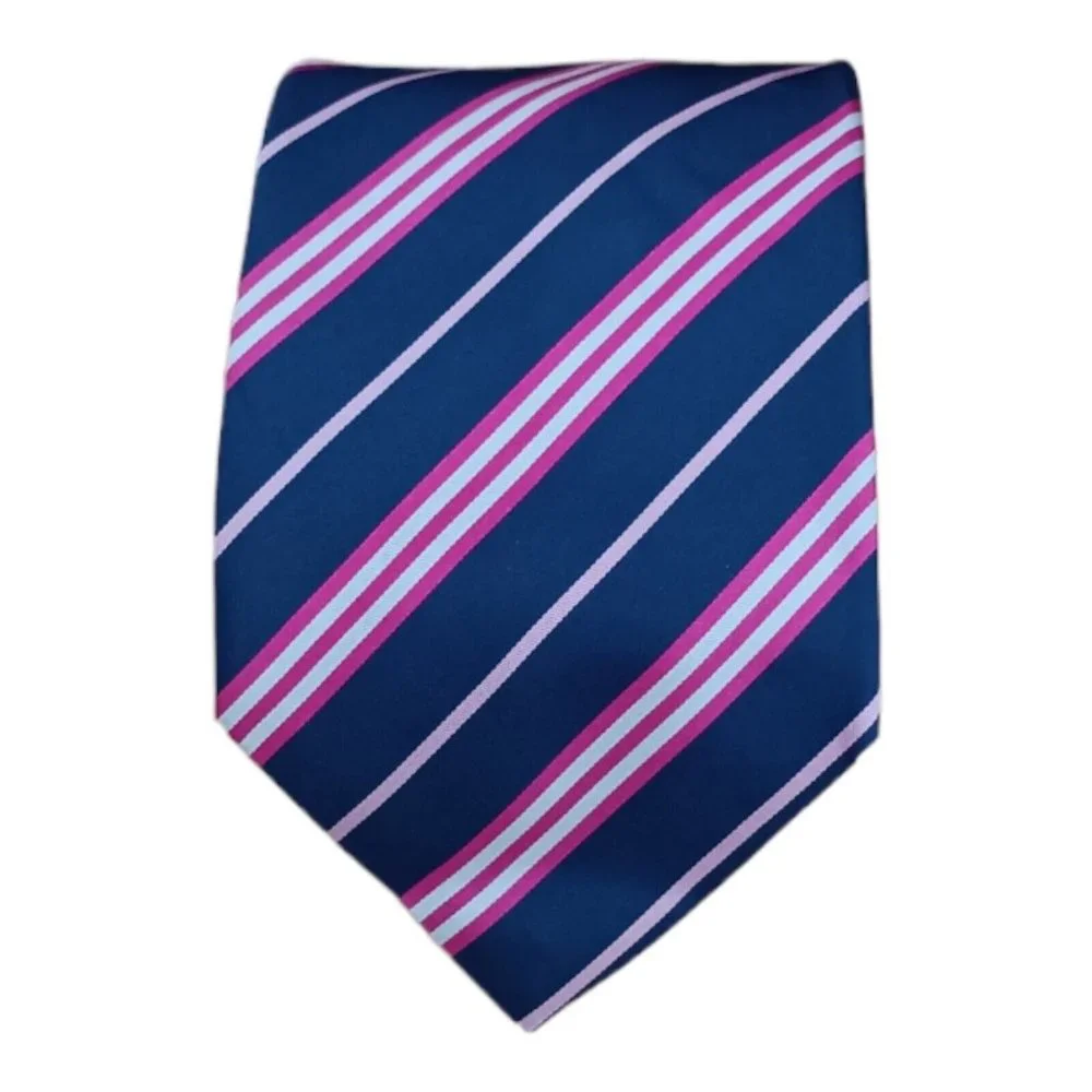 BURBERRY Blue Striped Silk Tie ITALY 60